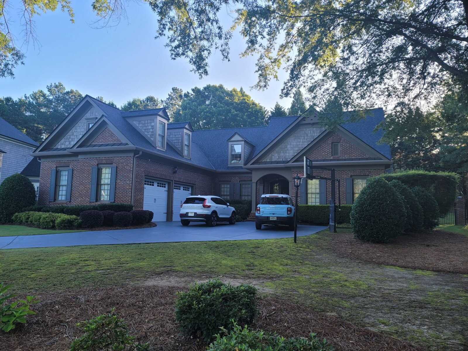 Brick exterior repaint — before painting
